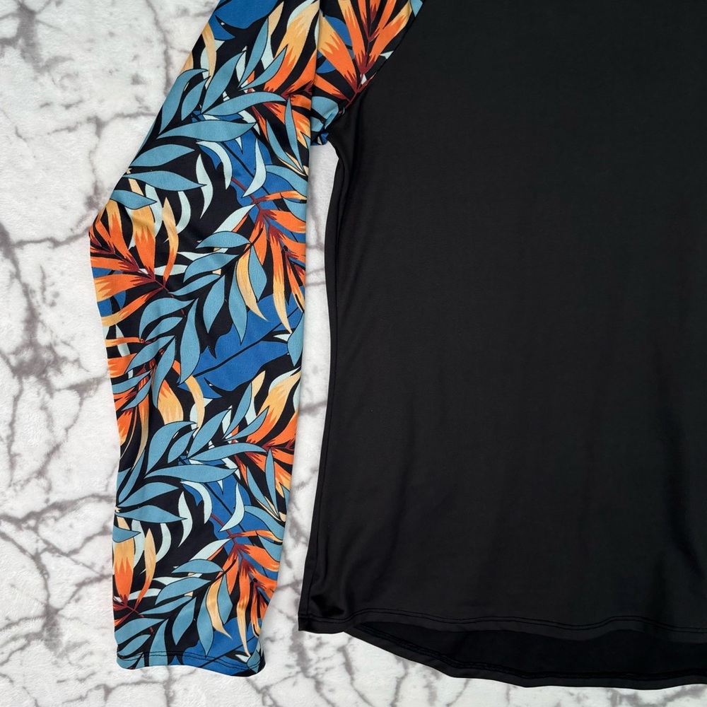 The American Outdoorsman for Women Fishing Shirt XL Black Blue Orange Print - Picture 3 of 5